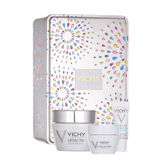 Vichy Liftactiv Supreme Geschenkset denná pleťová starostlivosť 50 ml + nočná pleťová starostlivosť 15 ml + pleťové sérum 3 ml