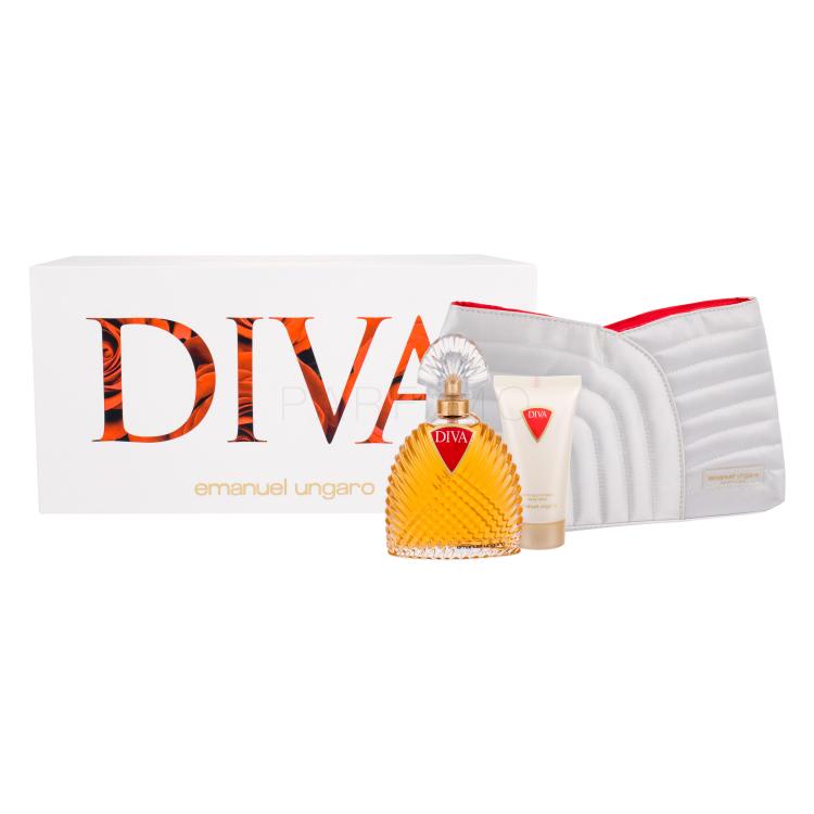 Emanuel Ungaro Diva Geschenkset Edp 100 ml + Körpermilch 50 ml + Kosmetiktasche